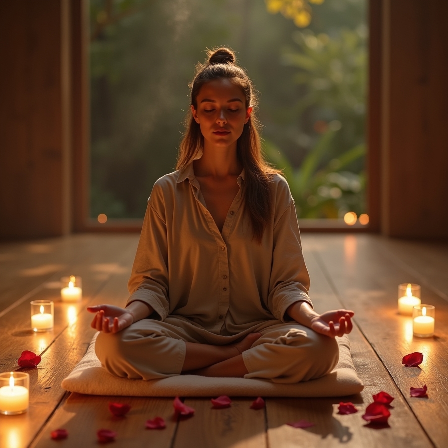 Meditation session in a serene environment